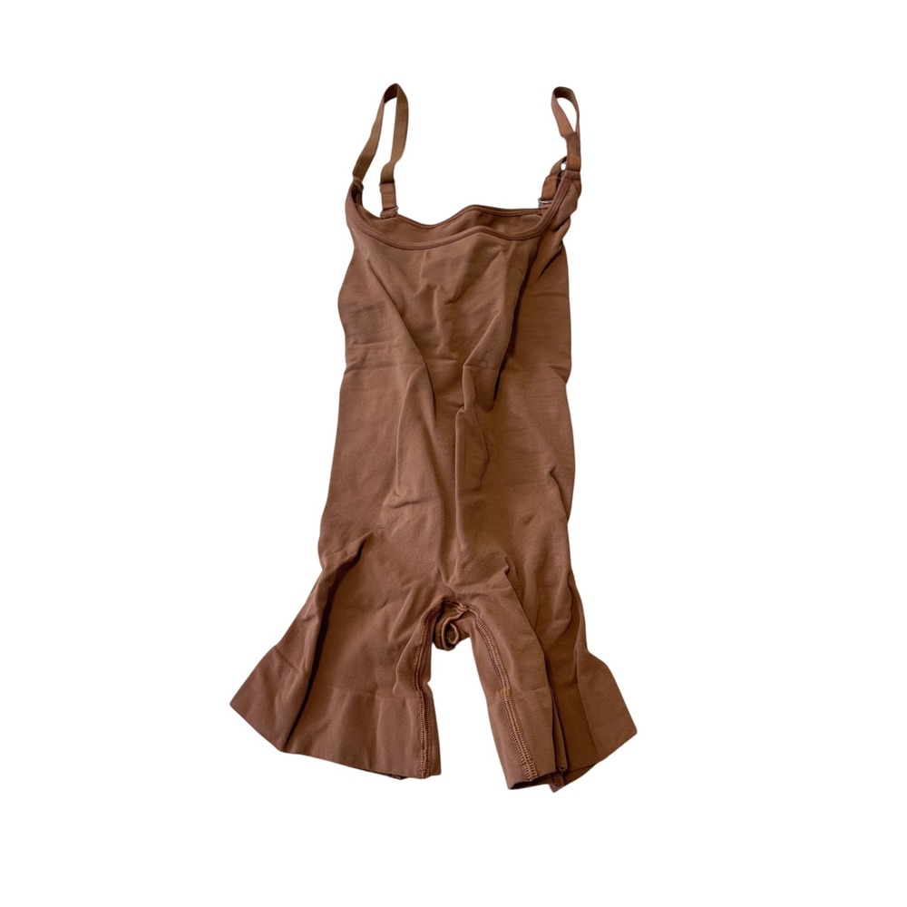 Skims Seamless Sculpt Mid Thigh Bodysuit Brown Shapewear Size S Cocoa